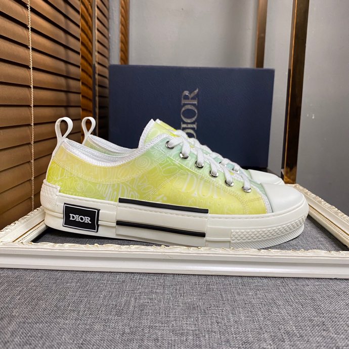 Christian Dior B23 White and Yellow LOW-TOP SNEAKER