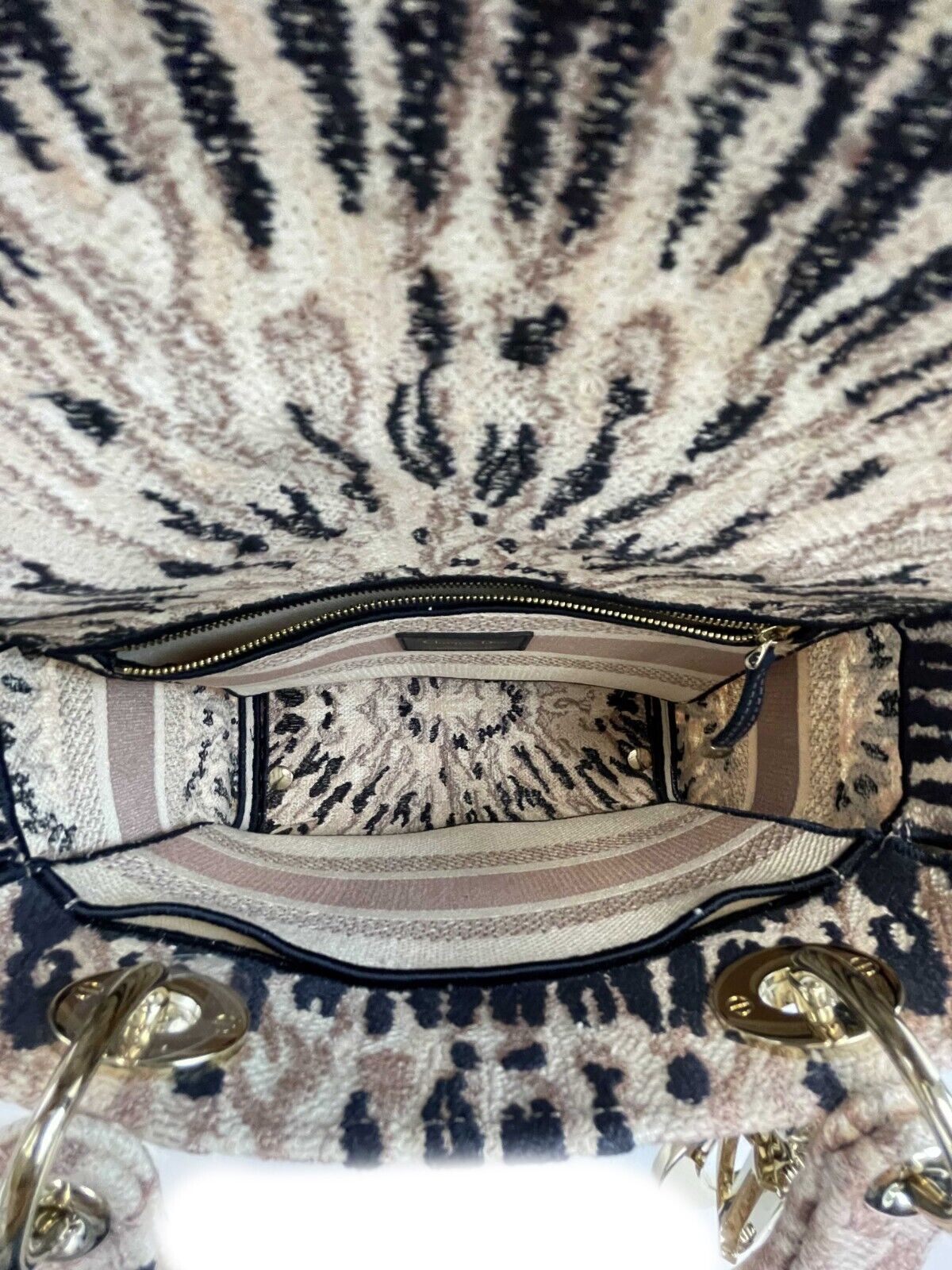 CHRISTIAN DIOR Embroidered Tie Dye Lady Dior Medium
