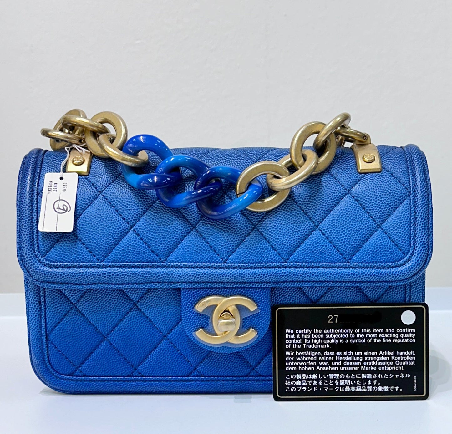 CHANEL Caviar Quilted Small Sunset On The Sea Flap Blue