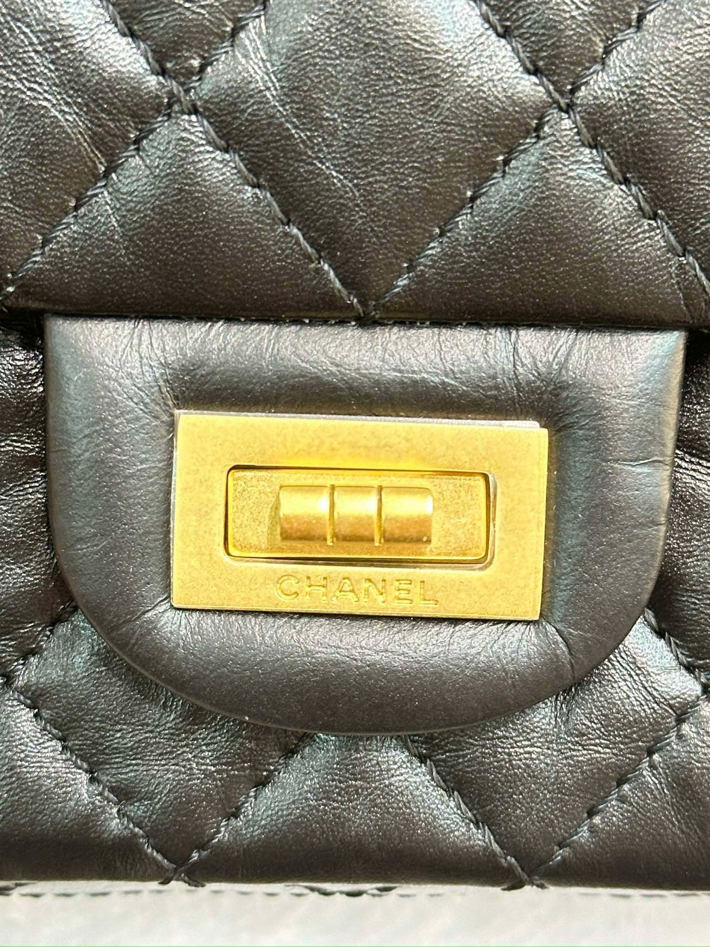 Chanel Mini Aged Calfskin Quilted 2.55 Reissue Flap Black Bag