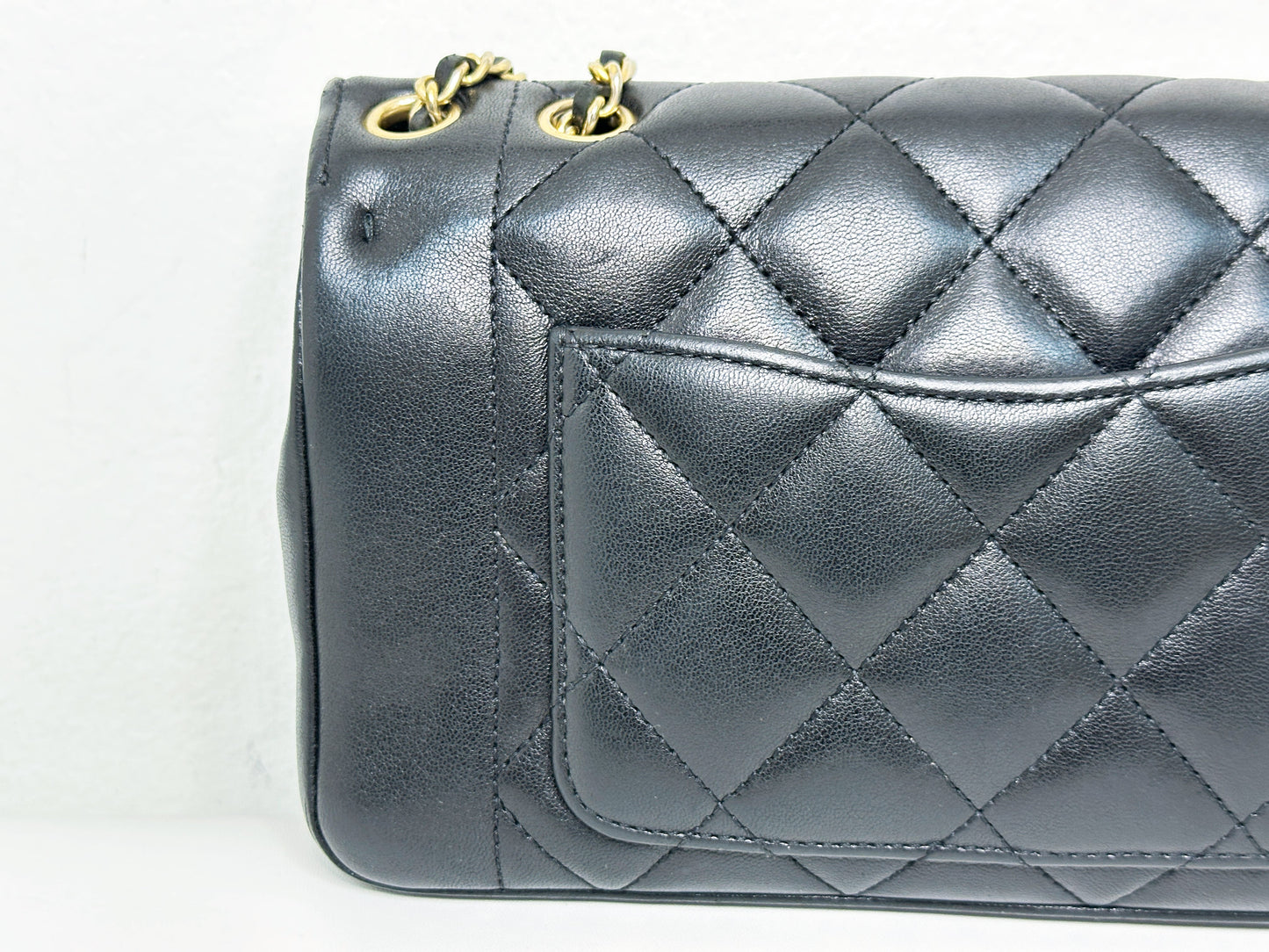 Chanel Small Diana Flap Black Lambskin GHW 2073 holo