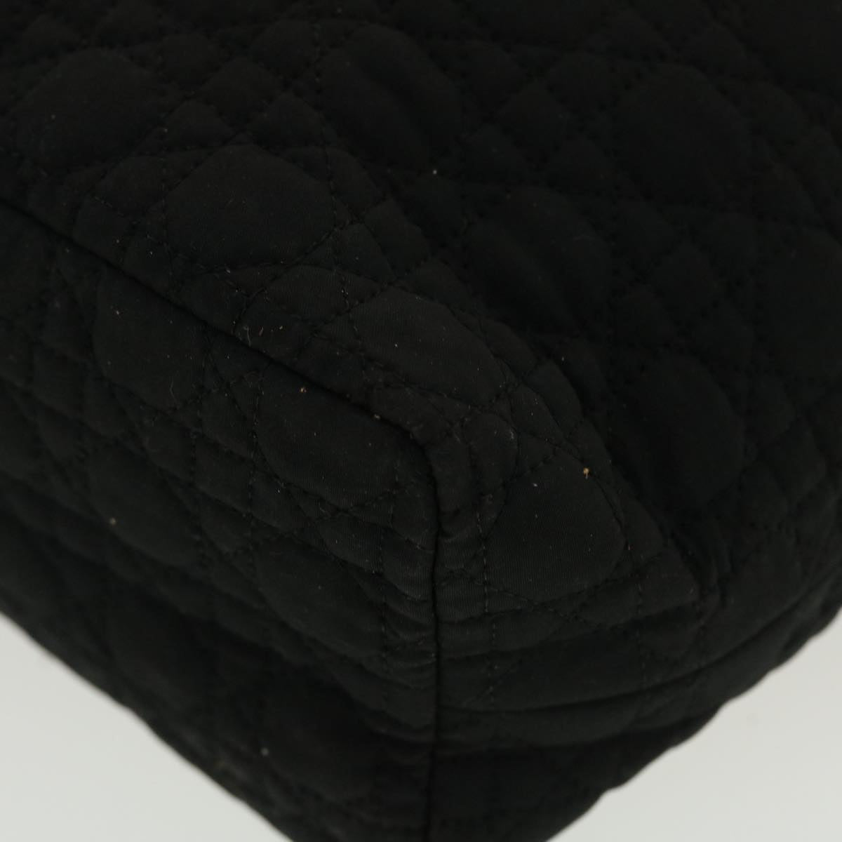 CHRISTIAN DIOR Hand Bag Nylon Black Auth 42707