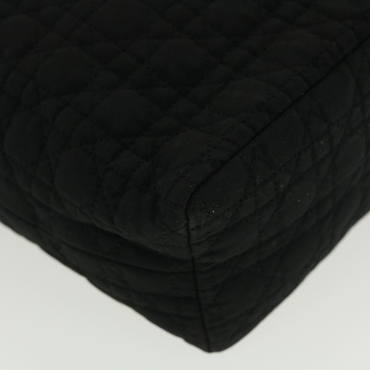 CHRISTIAN DIOR Hand Bag Nylon Black Auth 42707