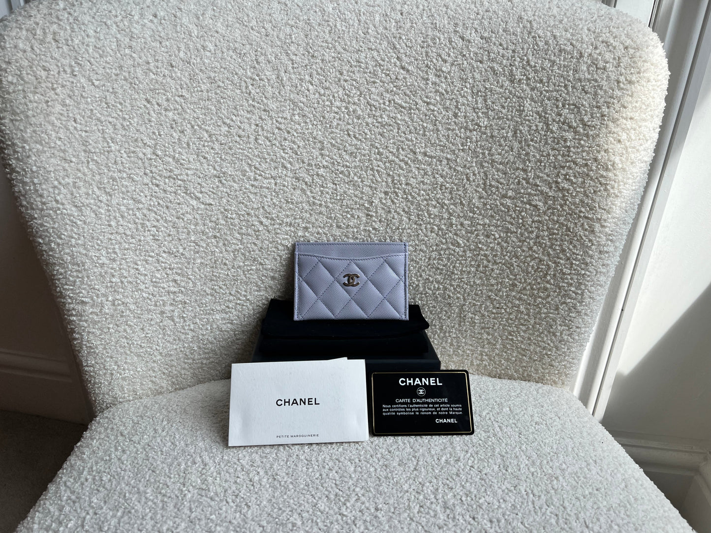 Chanel Lilac Caviar Card Holder with Silver Hardware (RRP £410)