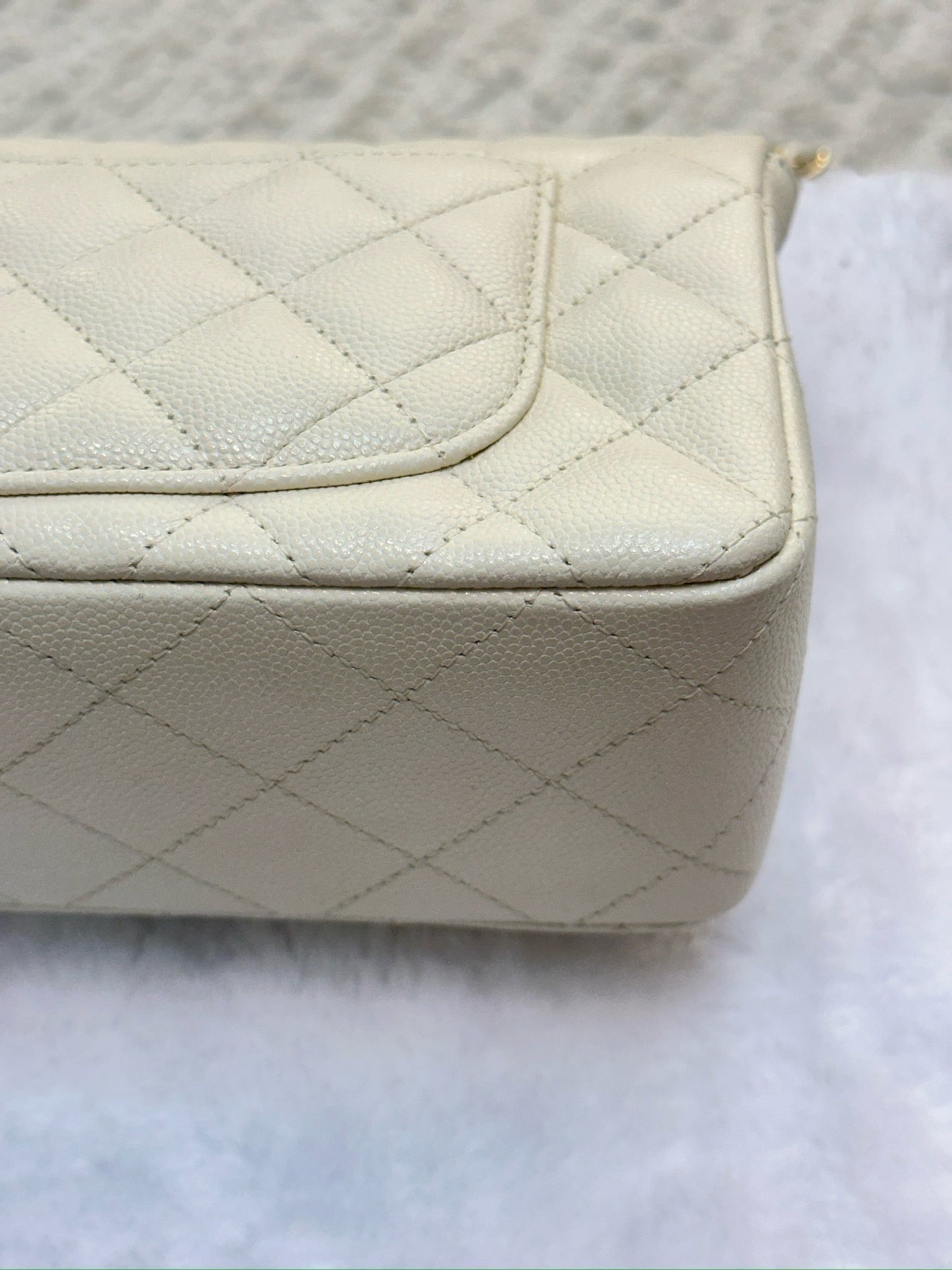 Chanel Mini Rectangle Caviar Ivory 17C GHW