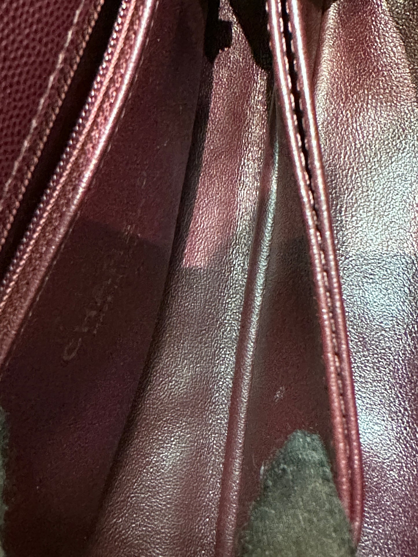 Chanel Small Coco Handle Elaphe Leather Handle Burgundy