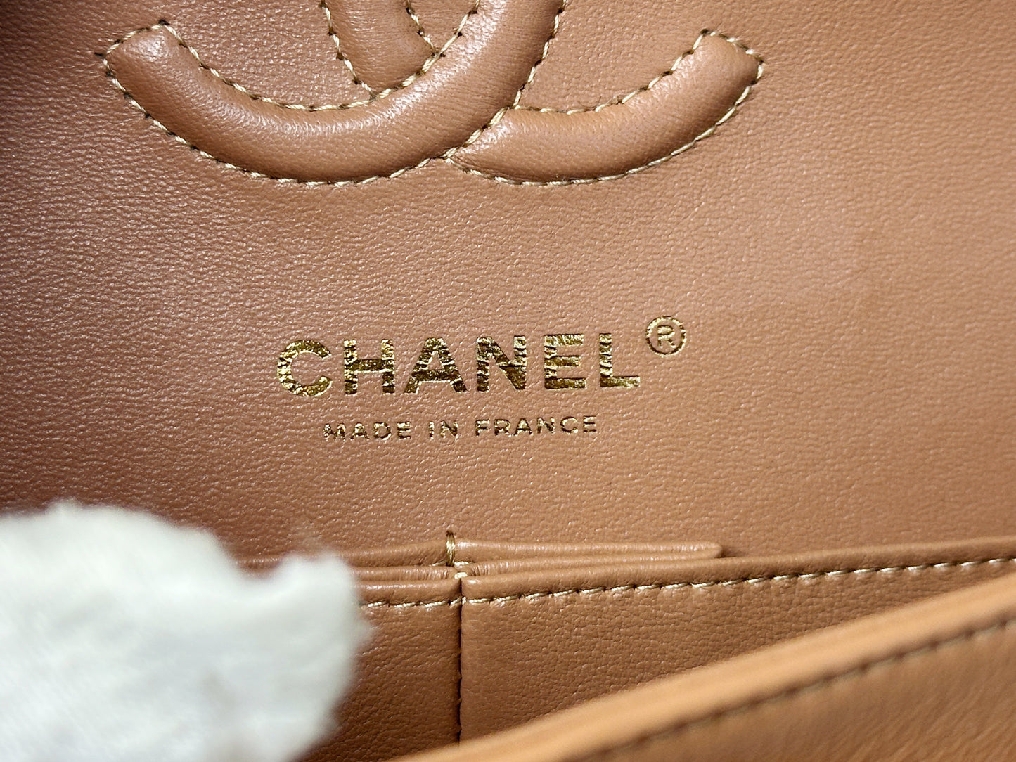 Chanel Small Lambskin Classic Double Flap Bag Dark Beige LGHW