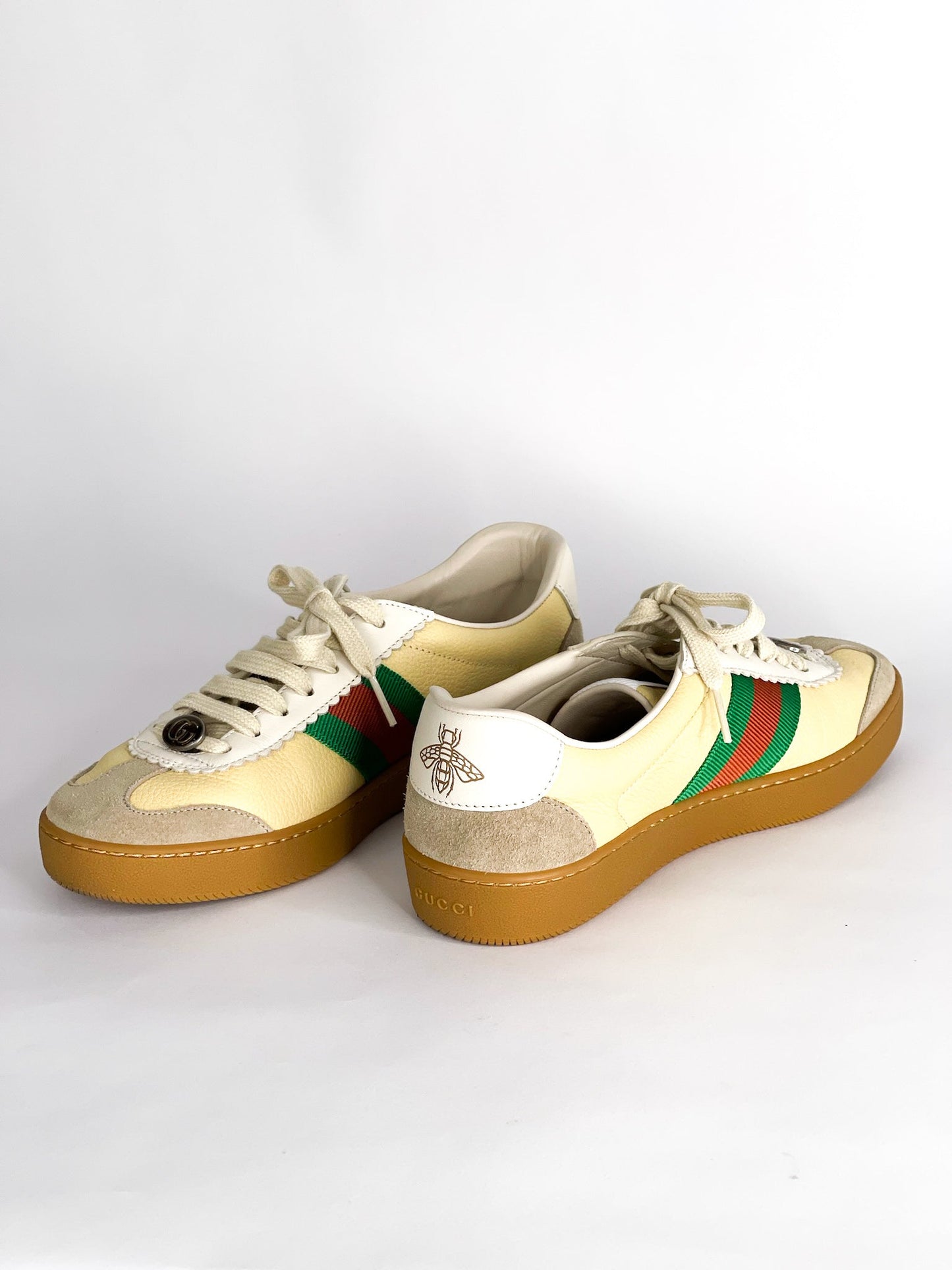 Gucci Tricolor Leather and Suede G74 Sneakers Size 37 1/2