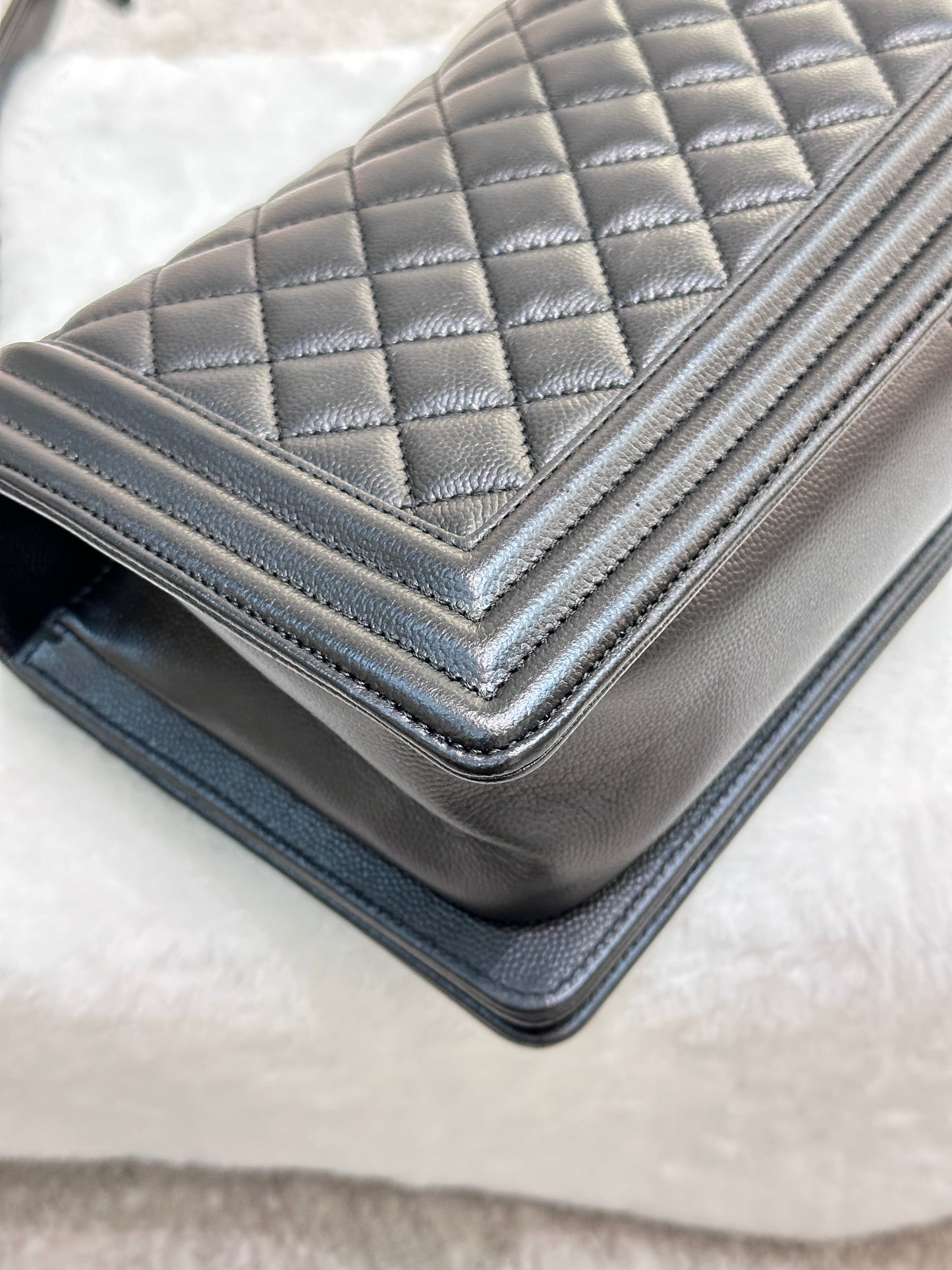CHANEL Medium LeBoy So Black Caviar Leather Bag