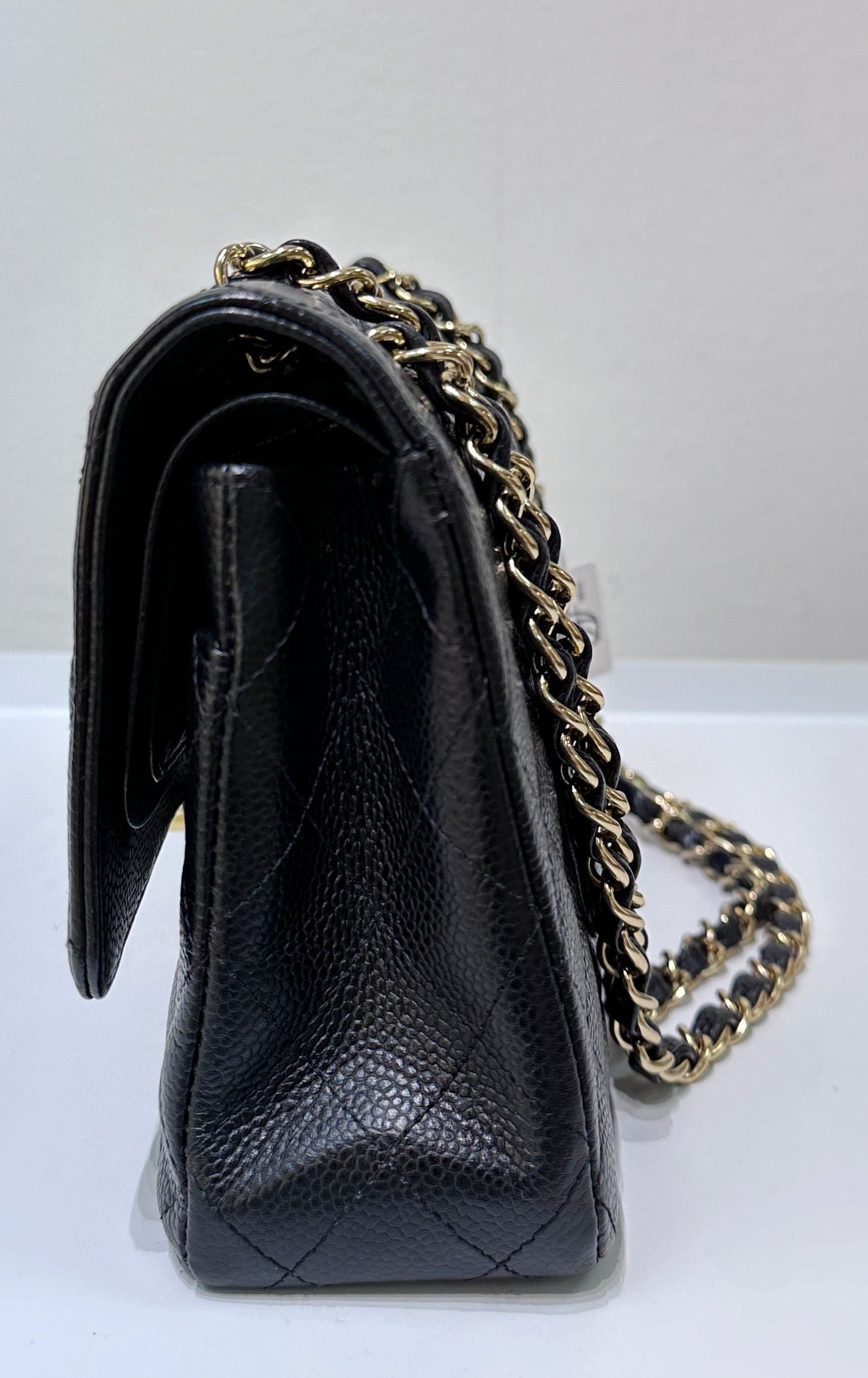 Chanel Medium Classic Flap Caviar Black Gold Hardware