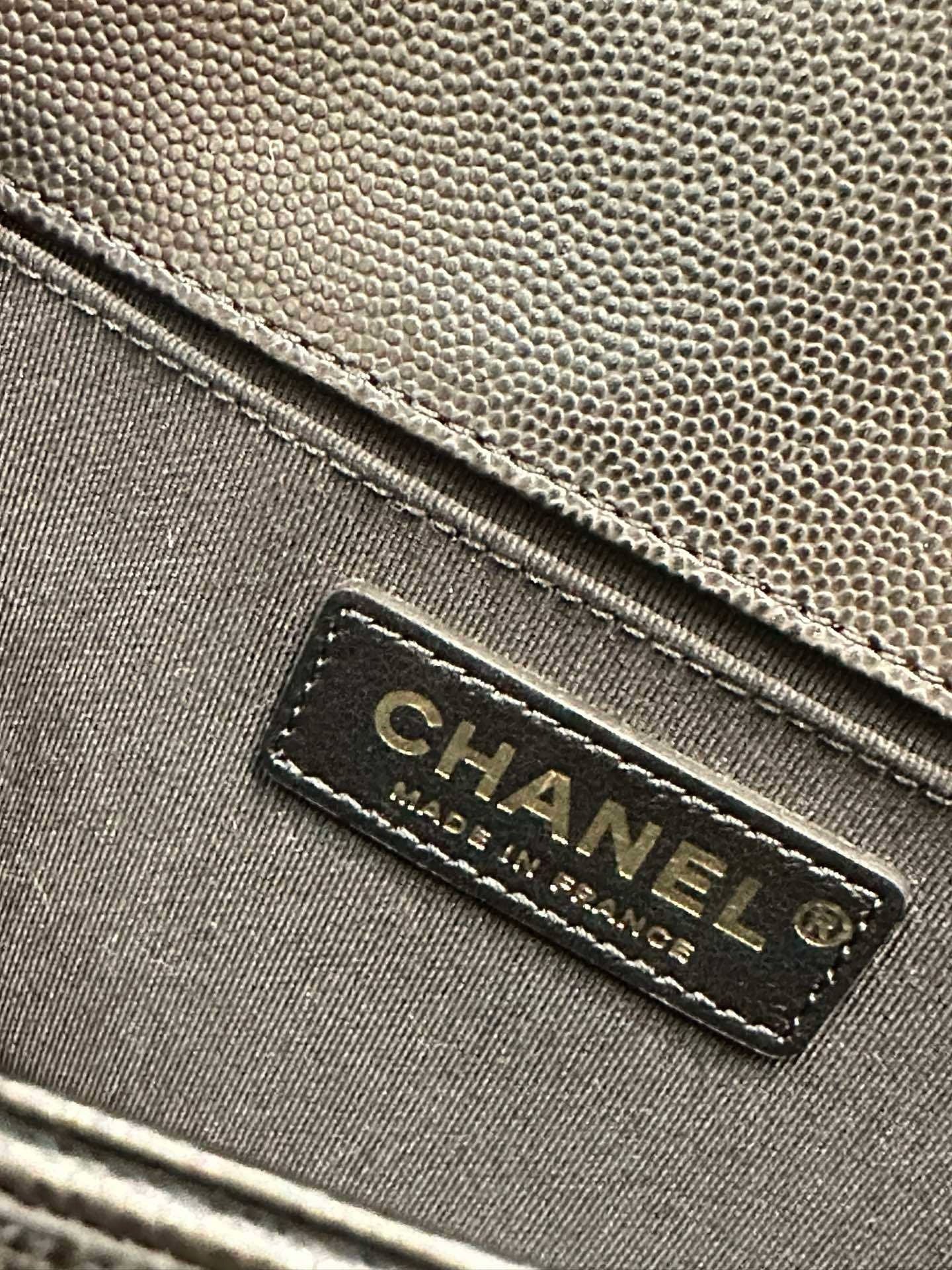 Chanel Medium Caviar LeBoy Bag Black GHW 27 holo card