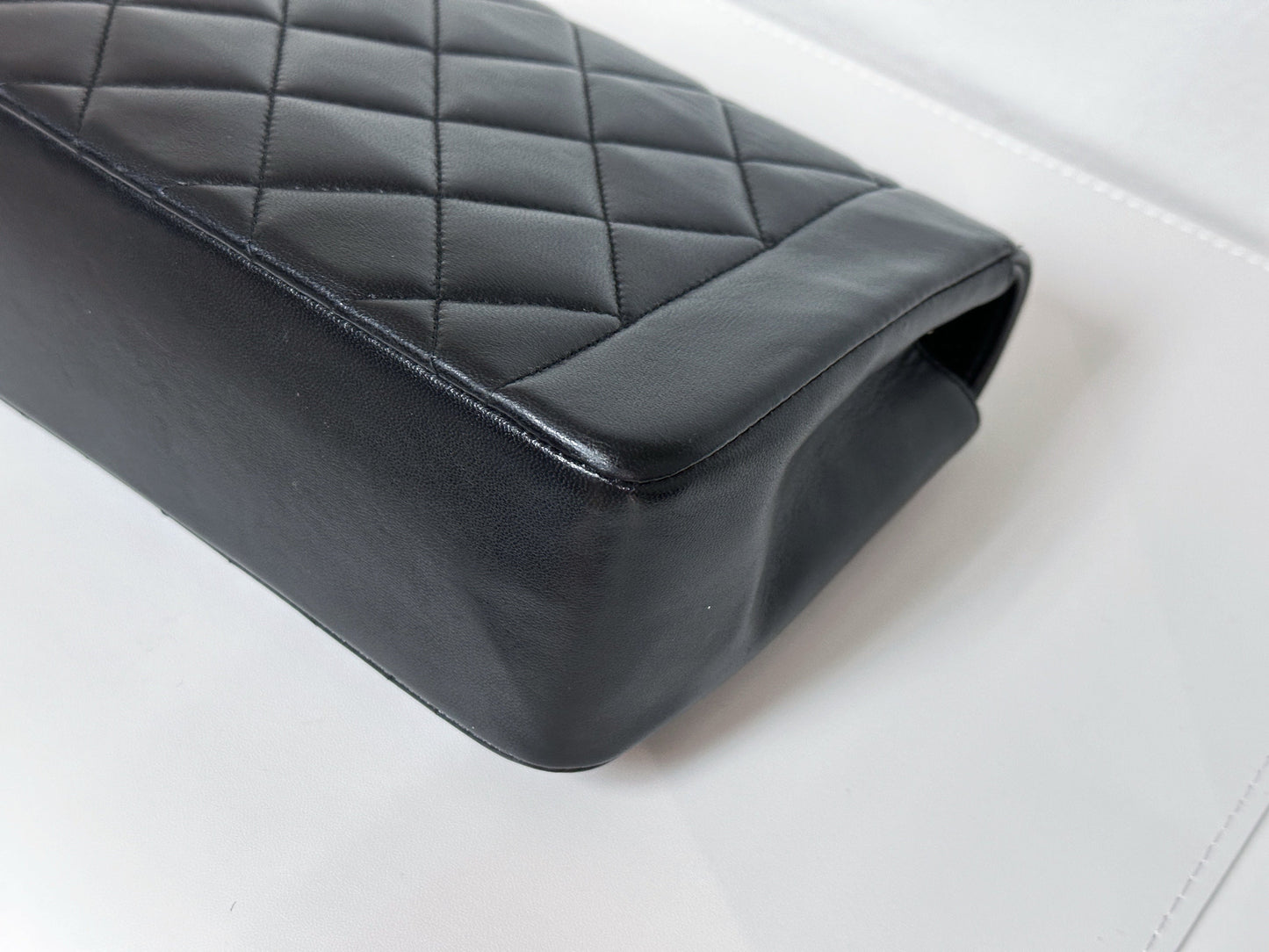 Chanel Small Vintage Diana Lambskin Should Flap Bag Black 3541 holo card