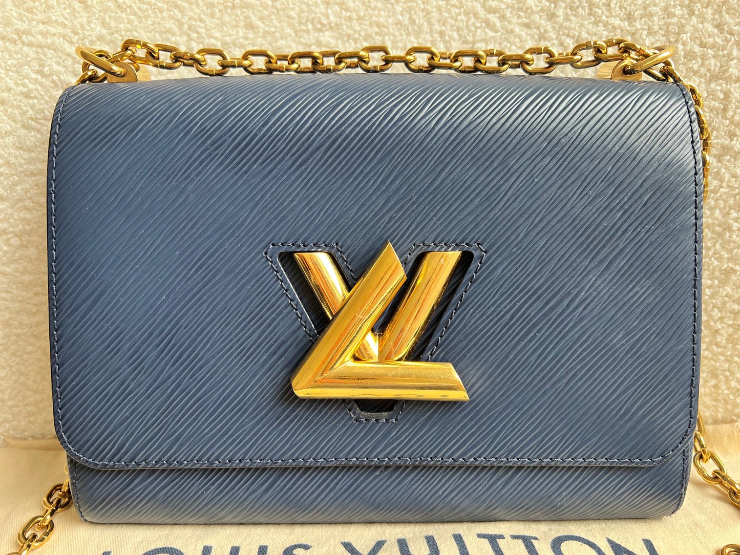 Louis Vuitton Navy Blue Twist MM Shoulder Bag (RRP £3450)