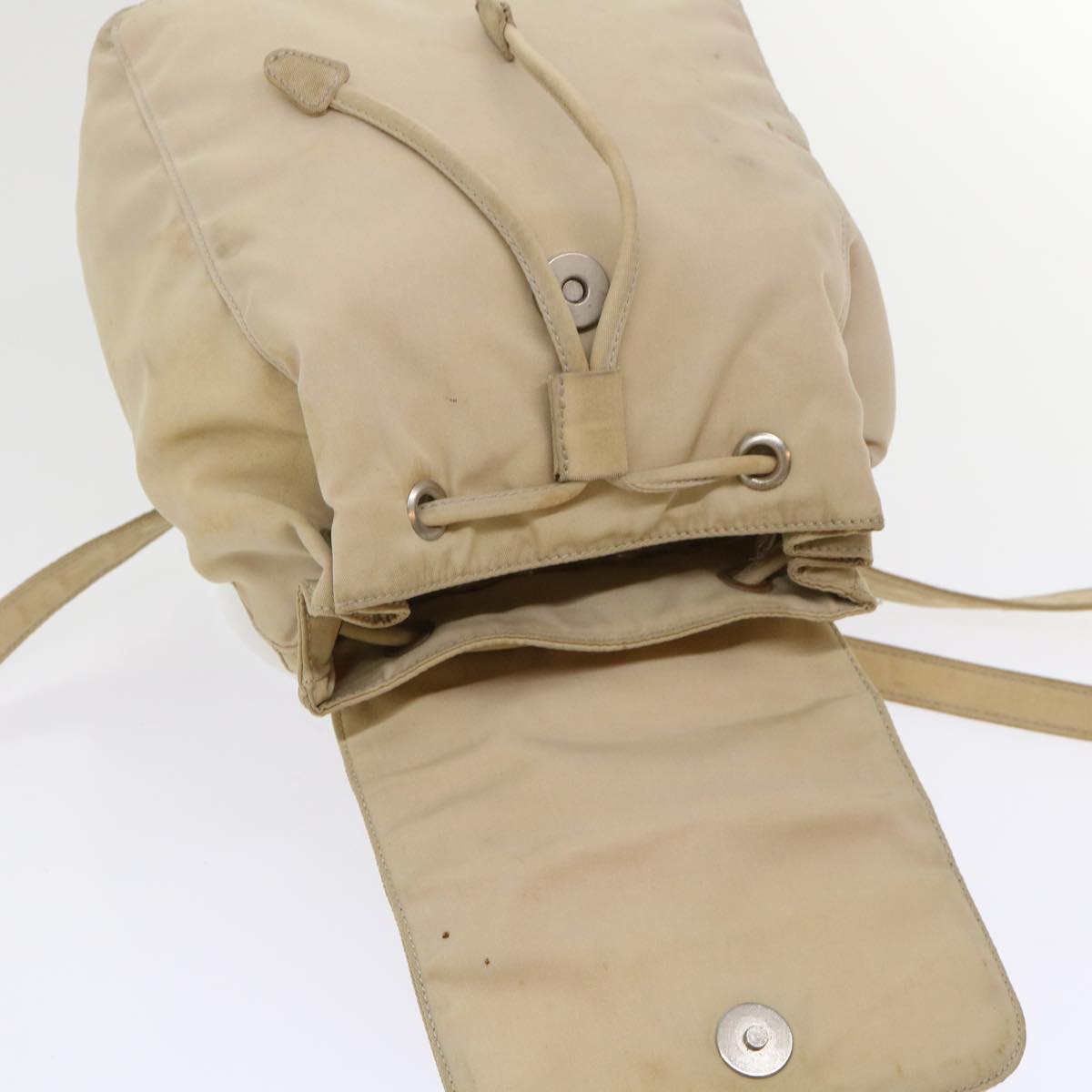 PRADA Backpack Nylon Beige 48226