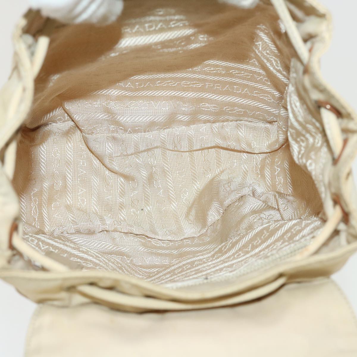 PRADA Backpack Nylon Beige 48226