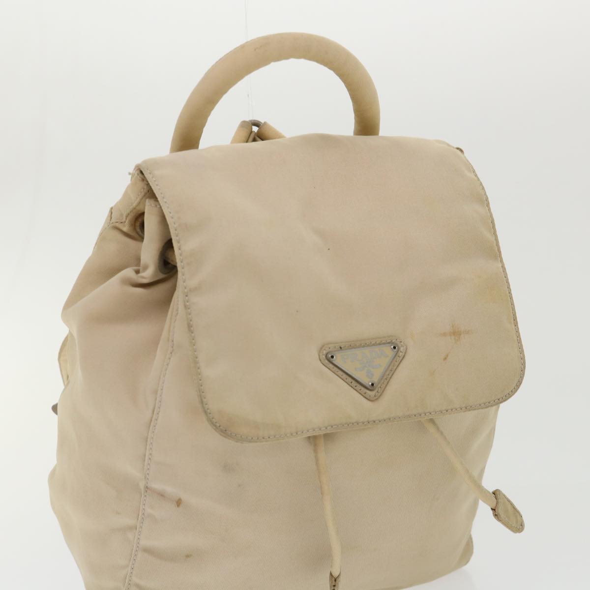 PRADA Backpack Nylon Beige 48226