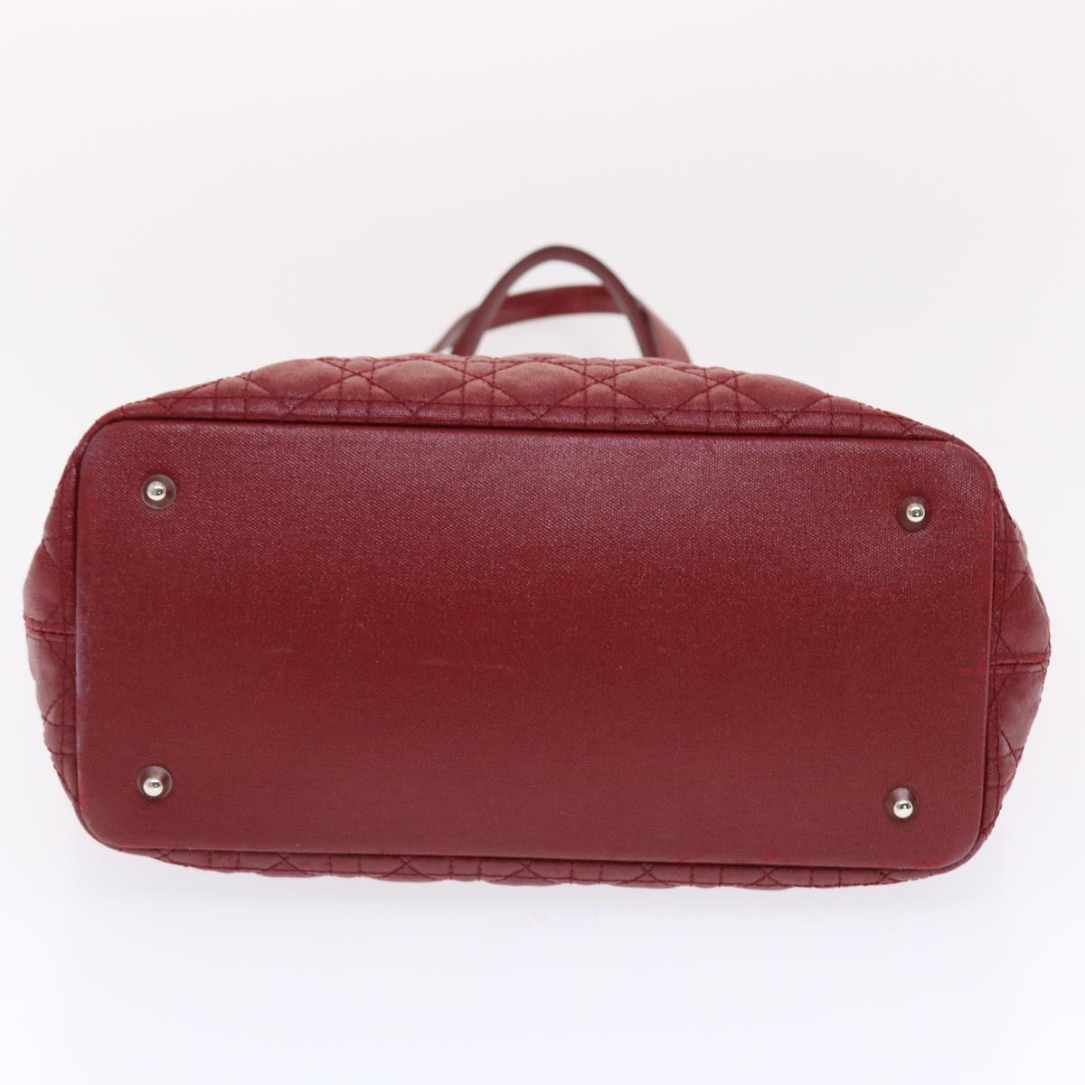 CHRISTIAN DIOR Canage Panarea Hand Bag PVC Leather Red 01-BO-0130 Auth 49472