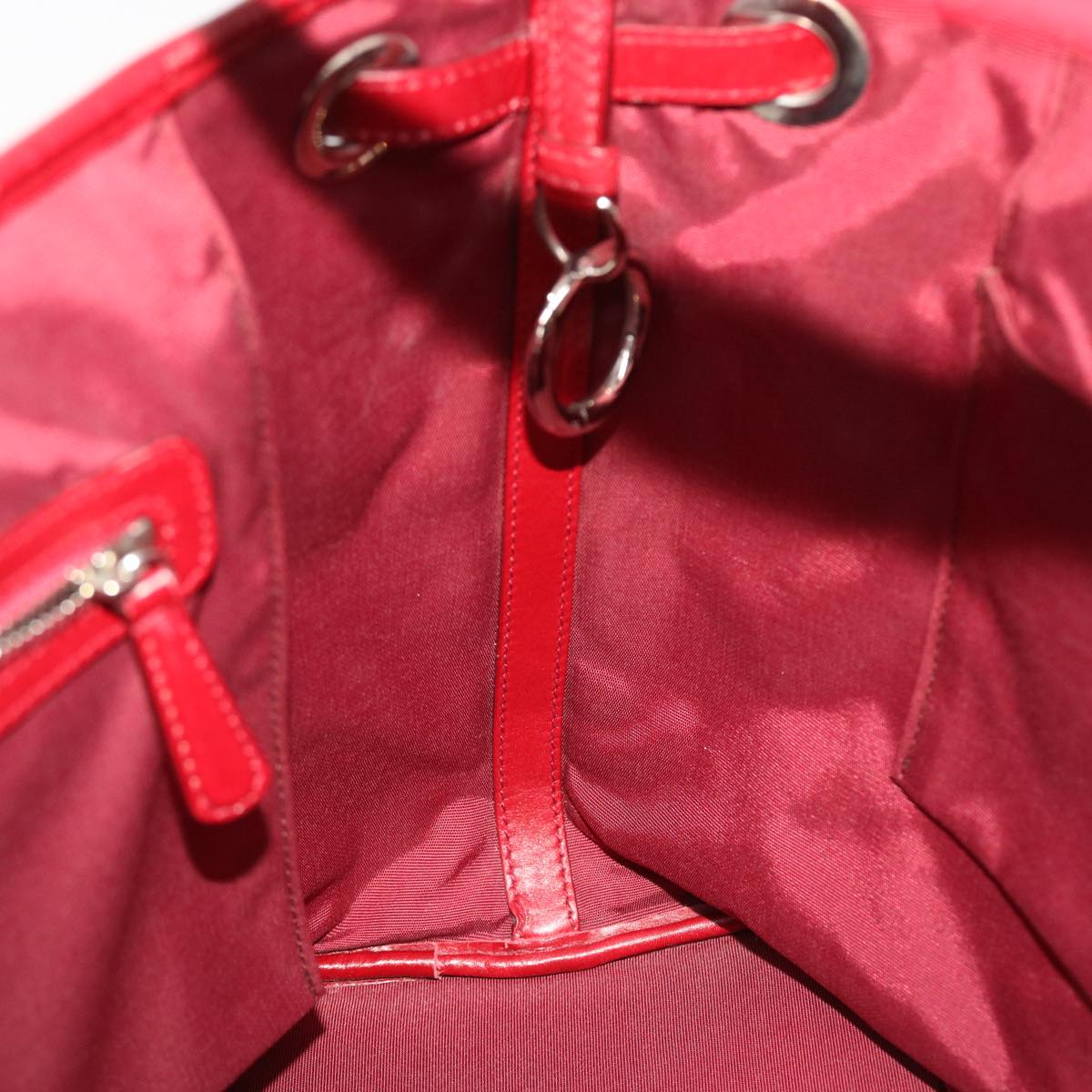 CHRISTIAN DIOR Canage Panarea Hand Bag PVC Leather Red 01-BO-0130 Auth 49472