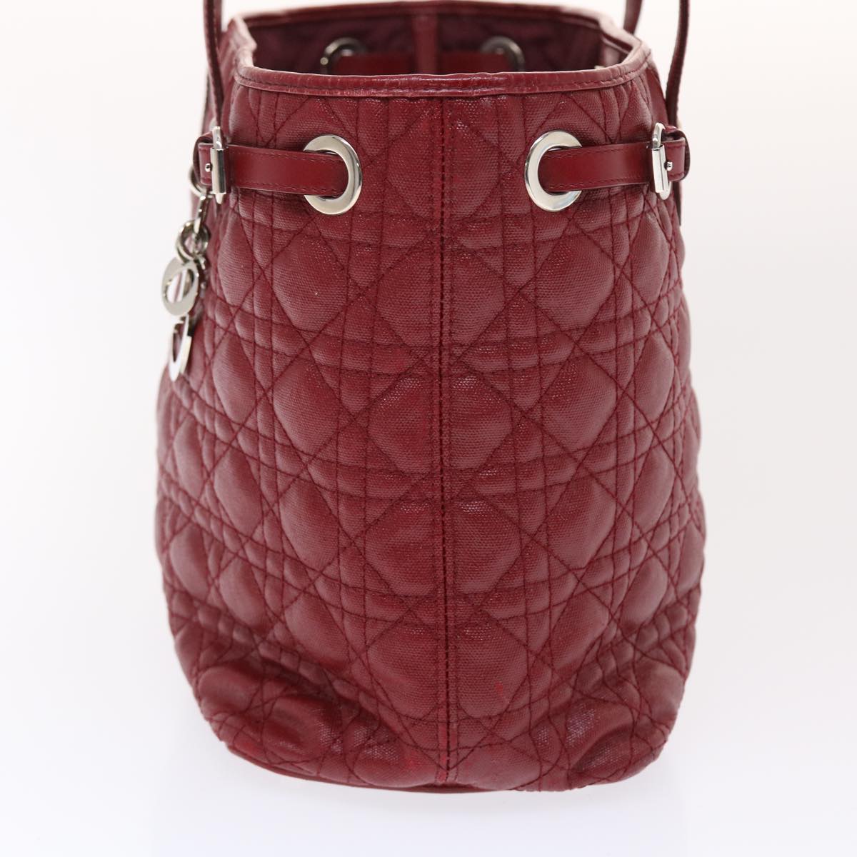 CHRISTIAN DIOR Canage Panarea Hand Bag PVC Leather Red 01-BO-0130 Auth 49472