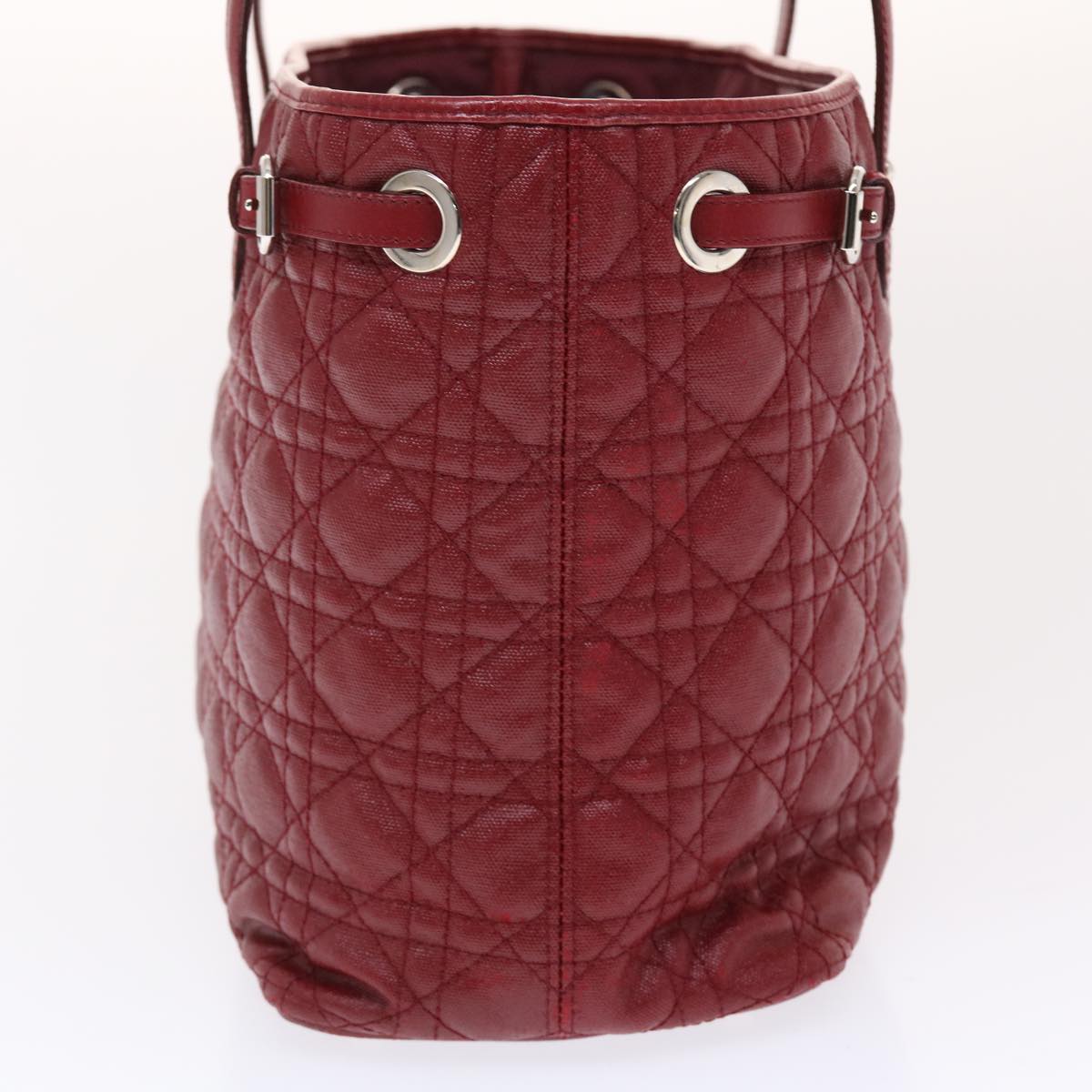 CHRISTIAN DIOR Canage Panarea Hand Bag PVC Leather Red 01-BO-0130 Auth 49472