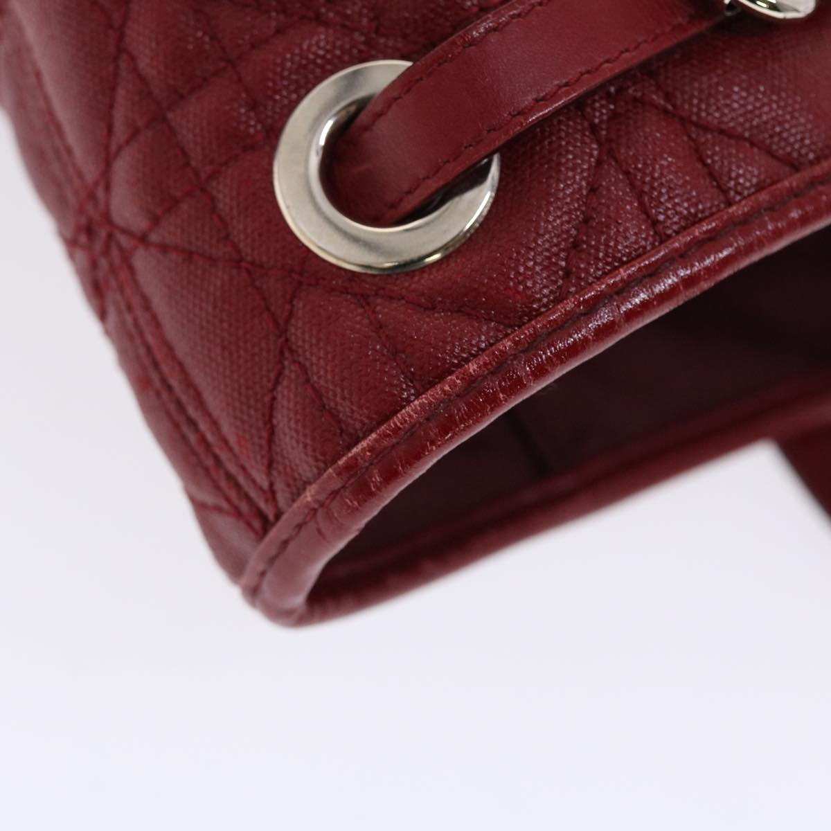 CHRISTIAN DIOR Canage Panarea Hand Bag PVC Leather Red 01-BO-0130 Auth 49472