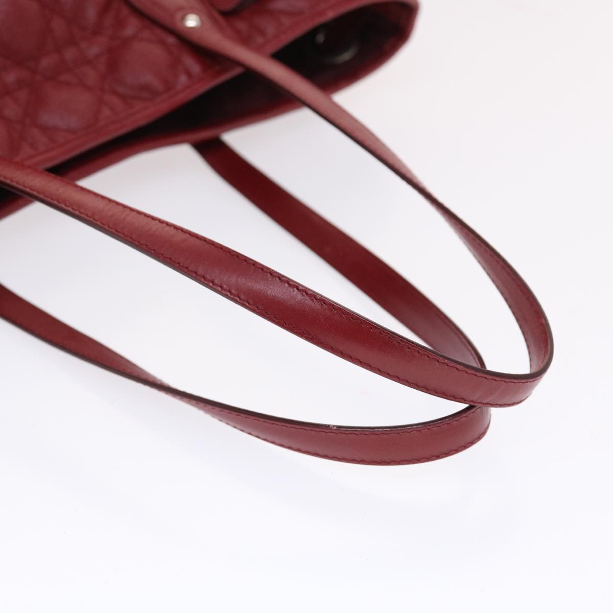 CHRISTIAN DIOR Canage Panarea Hand Bag PVC Leather Red 01-BO-0130 Auth 49472