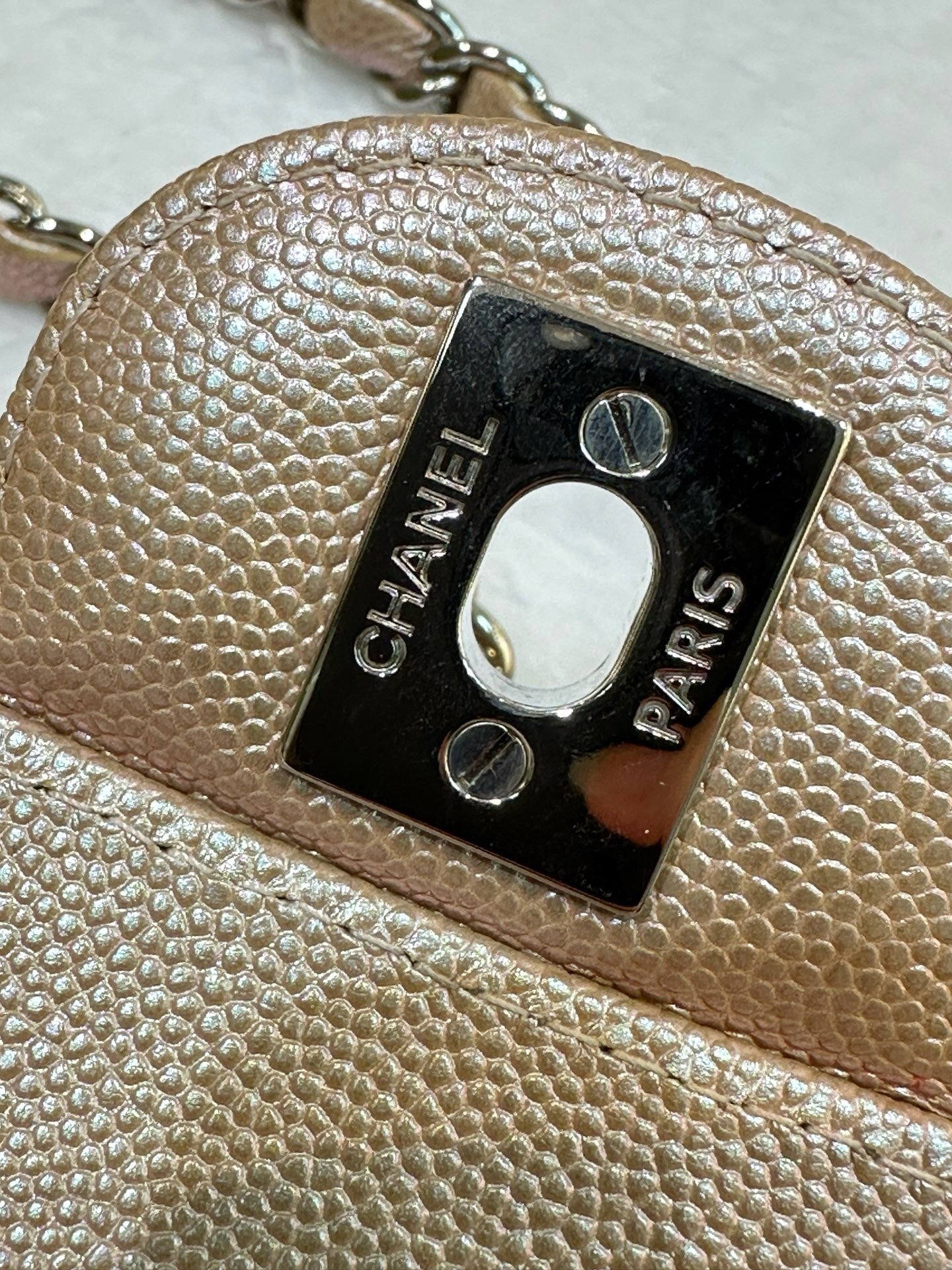 Chanel Medium Classic Chevron Caviar Double Flap 17B Rose Gold SHW