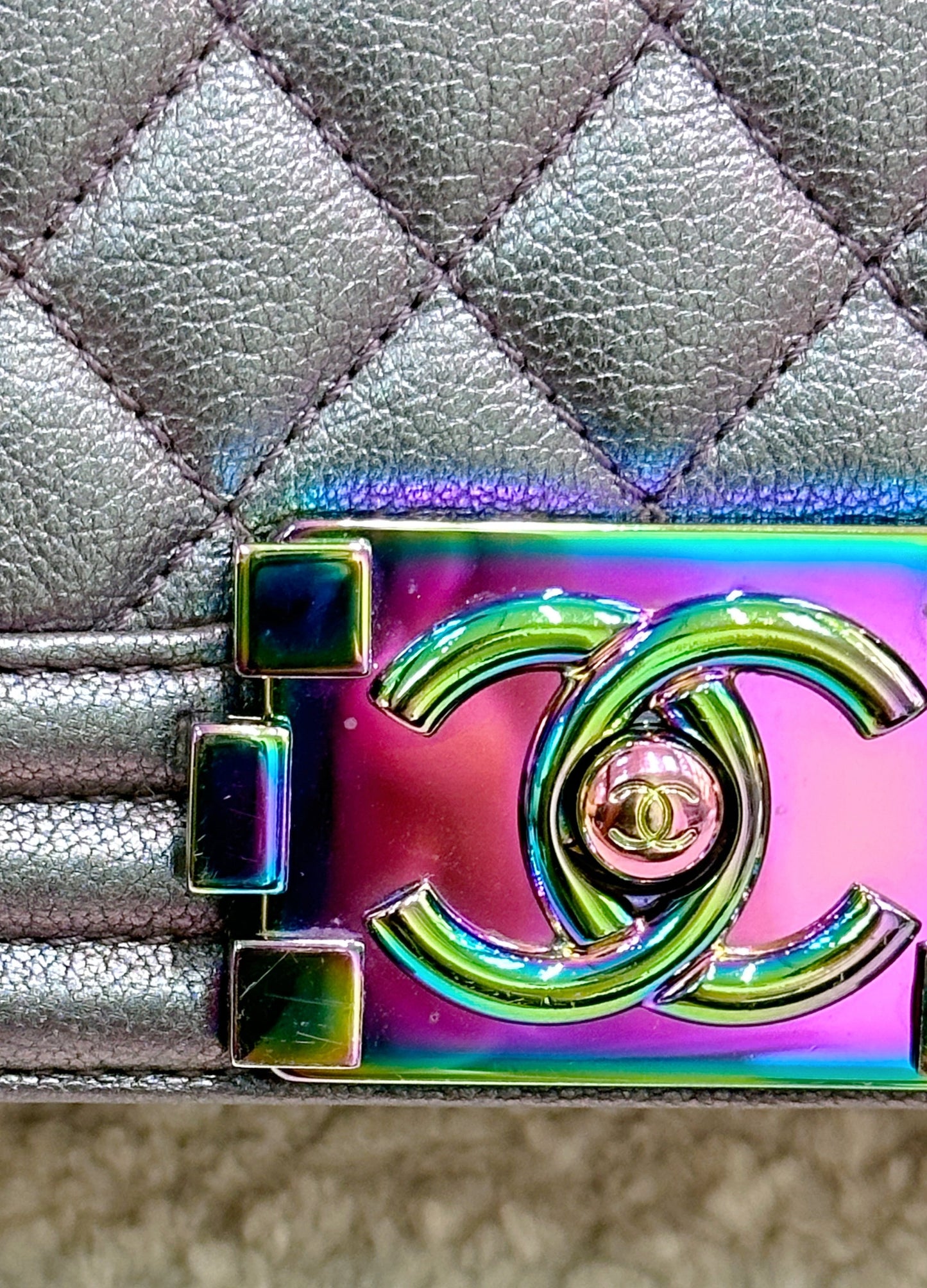 Chanel LeBoy Bag Old Medium Calfskin Purple