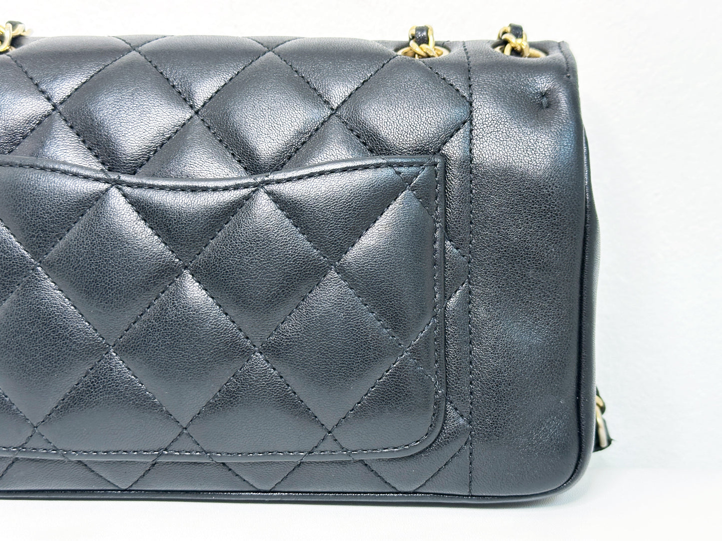 Chanel Small Diana Flap Black Lambskin GHW 2073 holo