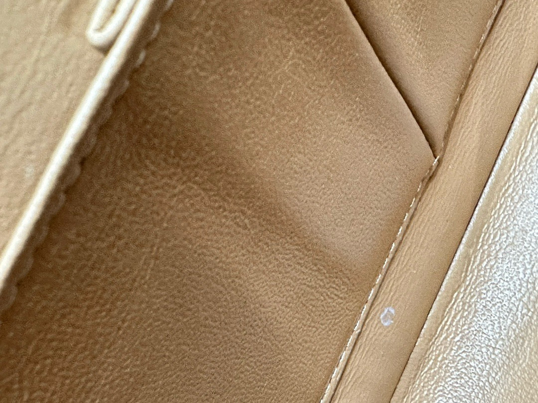 Chanel Medium Caviar Quilted Double Flap Beige Bag 258315 Holo Card