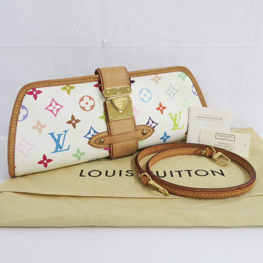 Louis Vuitton Monogram Multicolor Charley M40049 Bronze Shoulder Bag Backpack Pochette White 2w