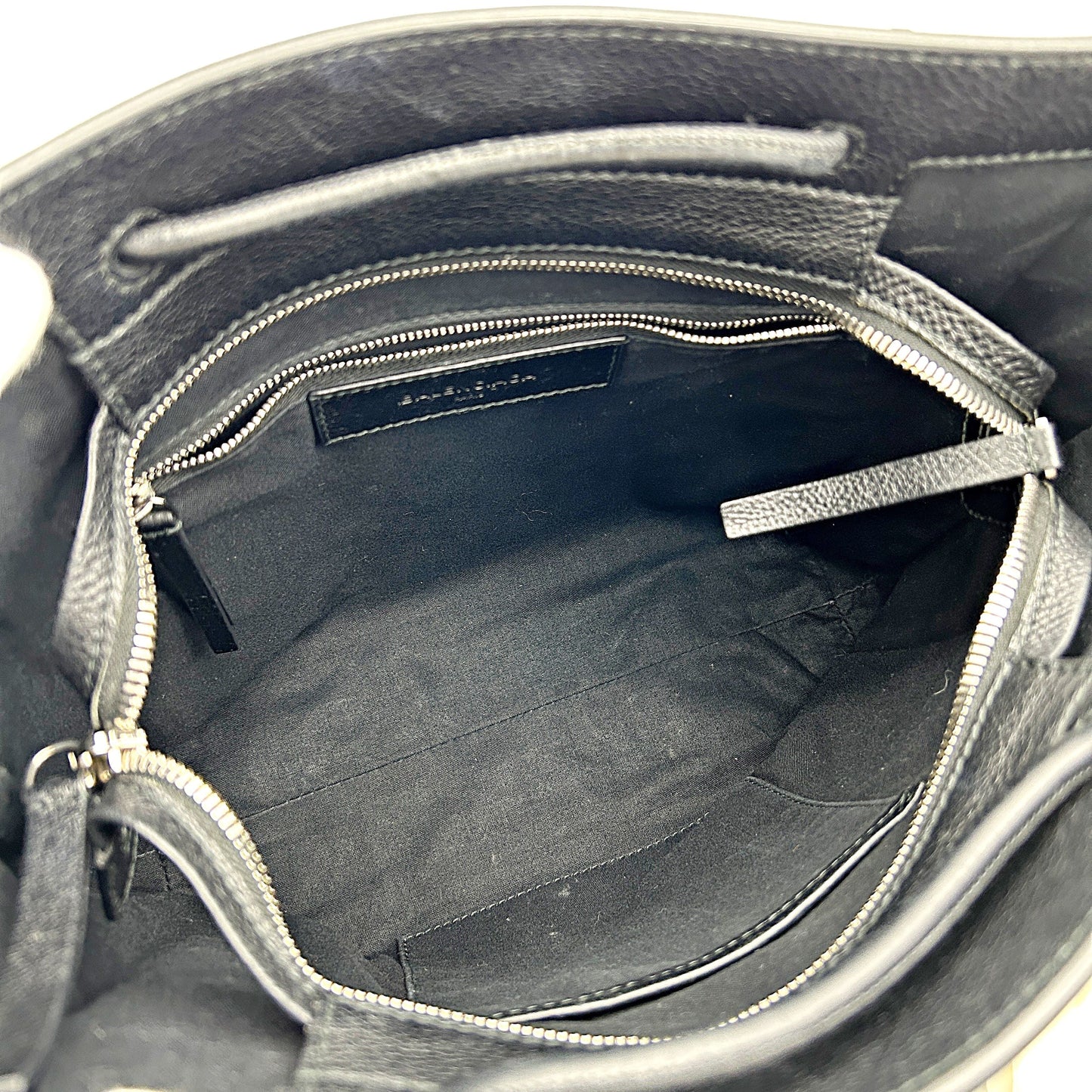 Pre-owned BALENCIAGA Calfskin Logo Small Shopping Black LA39923