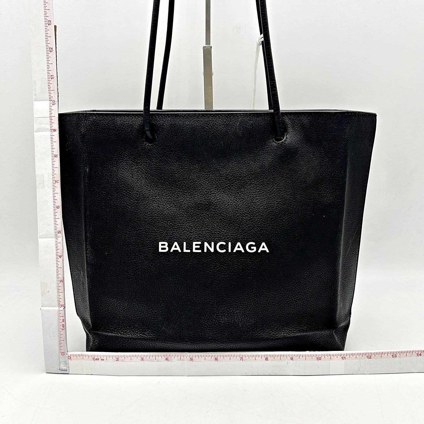 Pre-owned BALENCIAGA Calfskin Logo Small Shopping Black LA39923