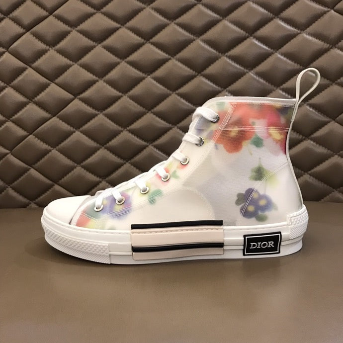 Christian Dior B23 White Floral Print HIGH-TOP SNEAKER