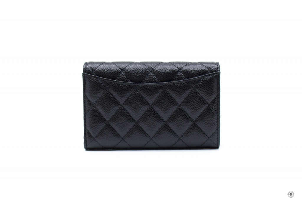 Chanel AP0232Y01864 Classic Flap Wallet Black / C3906 Caviar Short Wallet Ghw