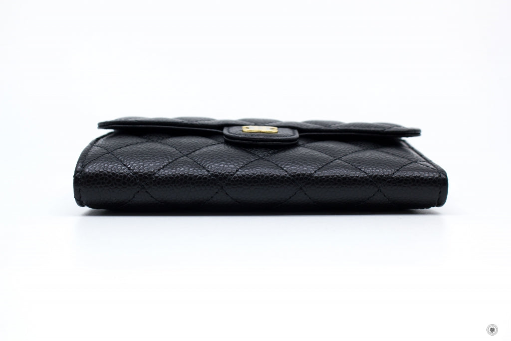 Chanel AP0232Y01864 Classic Flap Wallet Black / C3906 Caviar Short Wallet Ghw