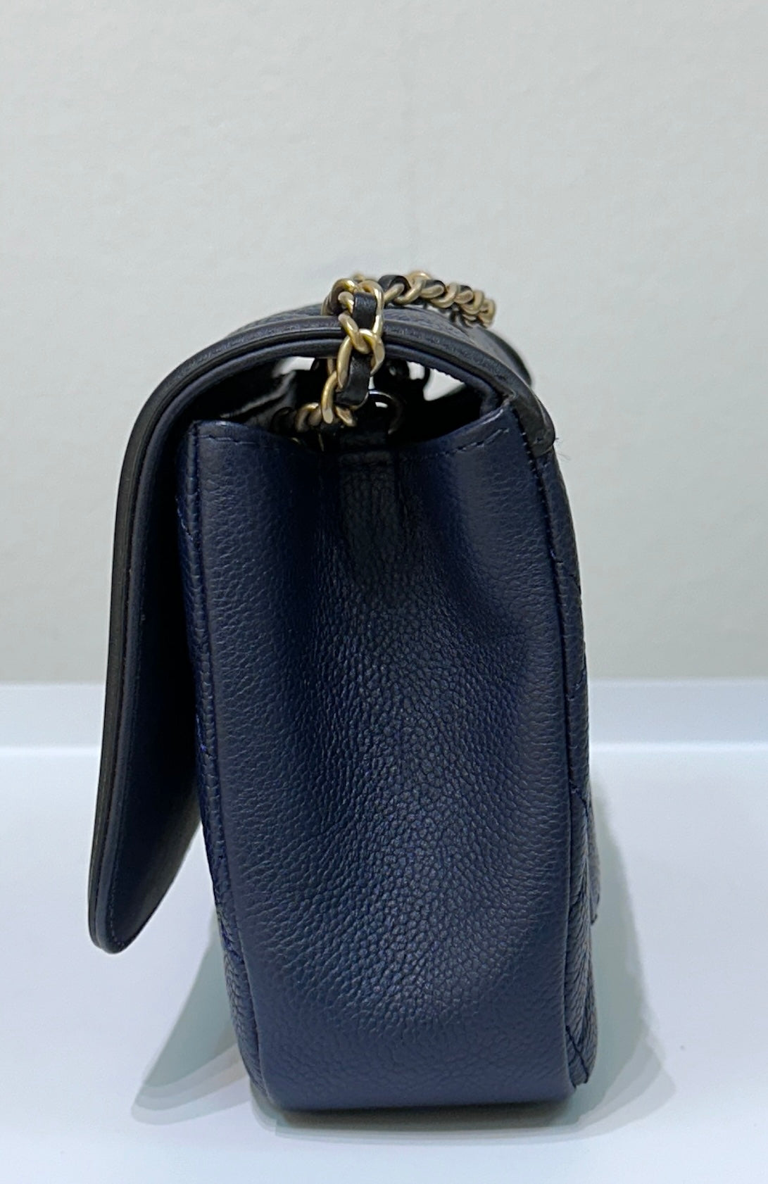 Chanel Caviar Quilted Small CC Filigree Flap Navy Black