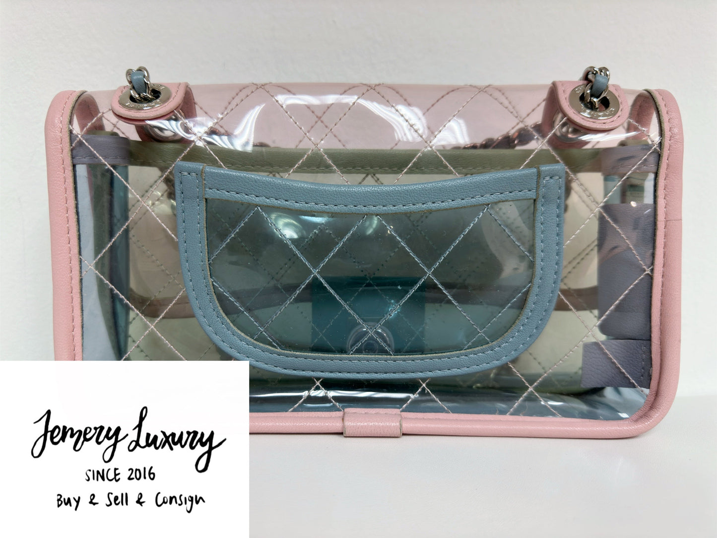 Chanel Coco Splash PVC Mini Flap Bag Pink/Blue/Green 2576 holo