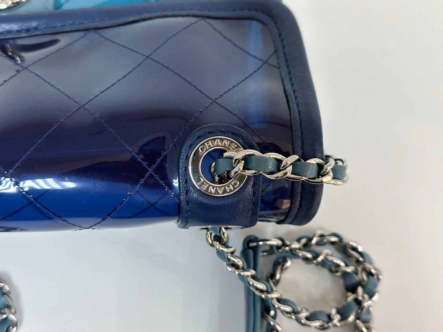 Chanel Blue Coco Splash PVC Small Flap Bag holo 2569