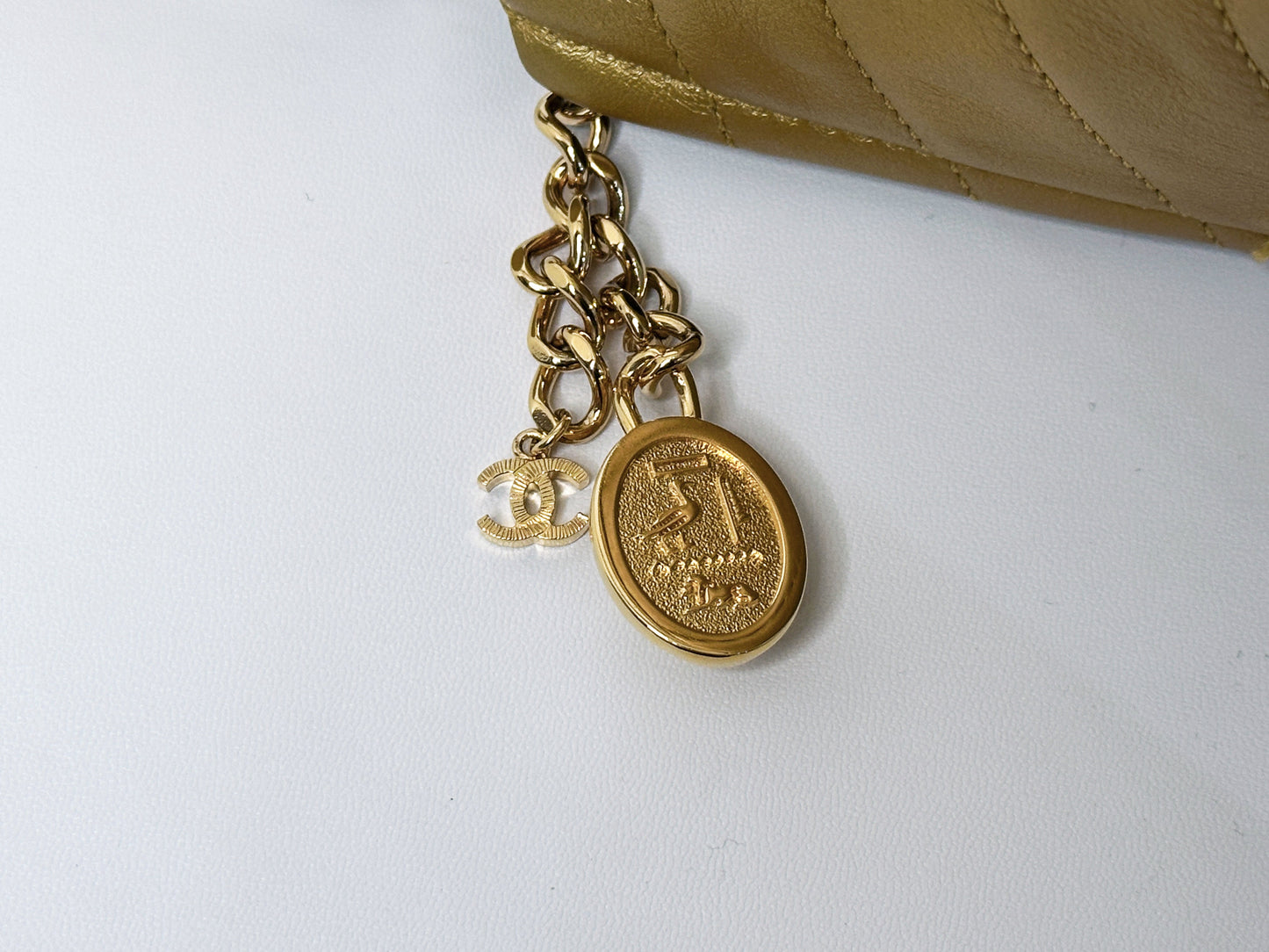 Chanel Gold Pyramid Leather Clutch Golden 2831 holo