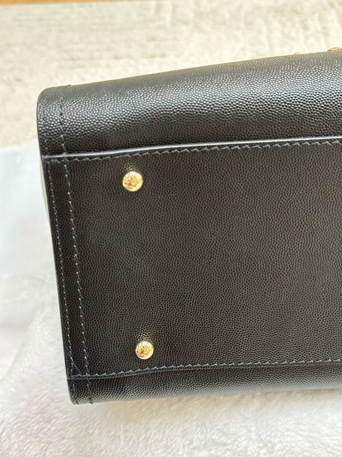 Chanel Small Deauville Caviar Tote Studded Black
