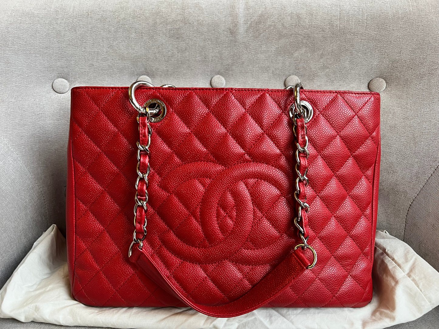 Chanel Red Caviar Grand Shopper Tote (GST)
