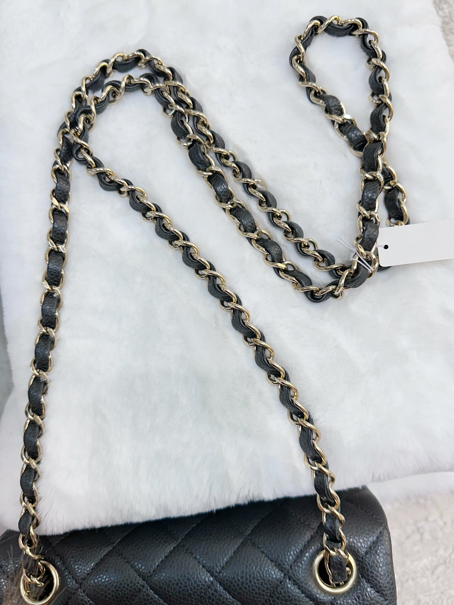 Chanel Classic Mini Rectangular 18S Dark Gray/Grey Quilted Caviar LGHW