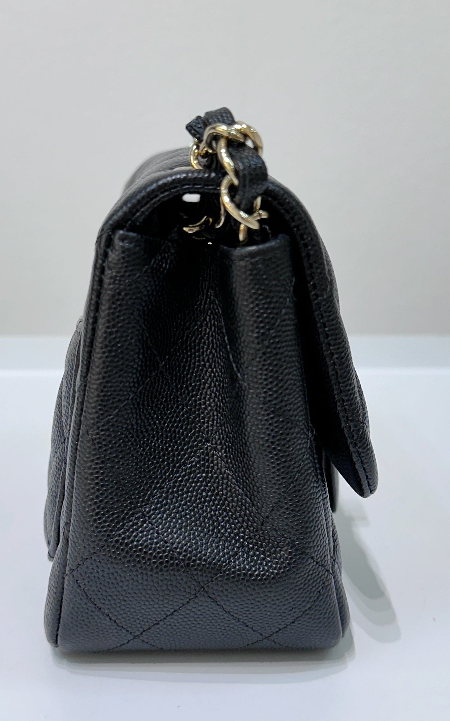 Chanel Black Mini Square Caviar Flap Bag Gold Hardware
