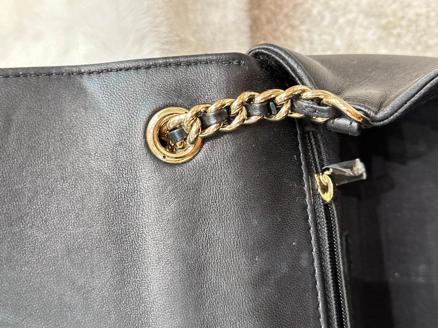 CHANEL Lambskin Quilted Studded Beauty Begins Flap Black