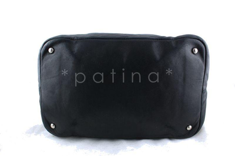 Chanel Drawstring Tote Bag Black Contrast Stitch Lambskin