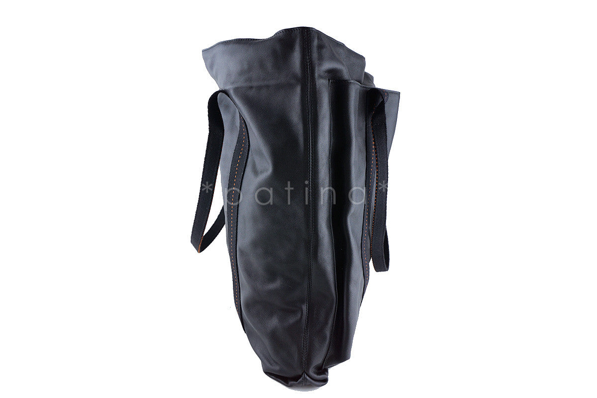 Hermes Black Caravan GM Soft Leather Tote Travel Bag