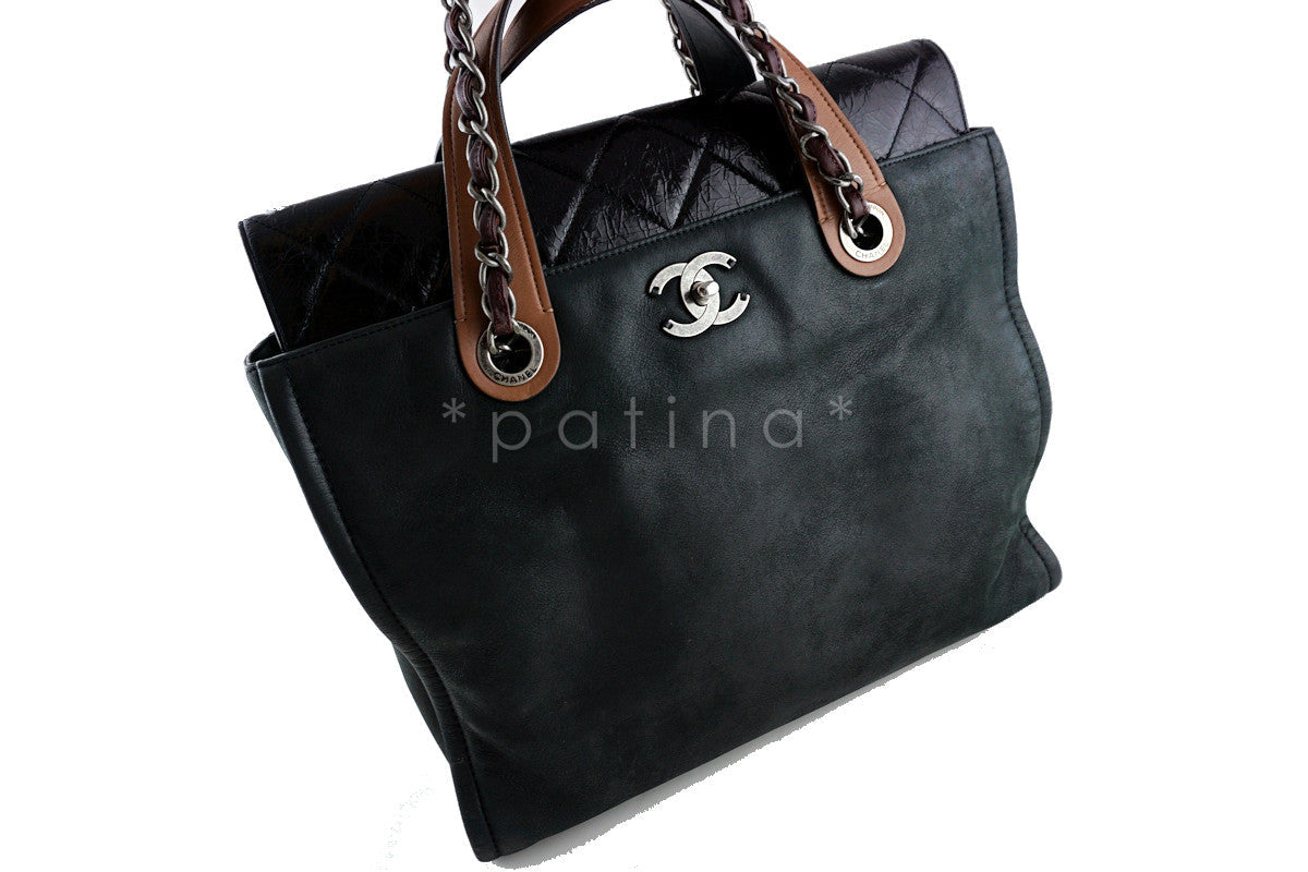 Chanel Black In the Mix Portobello Soft CC Turnlock Tote Bag