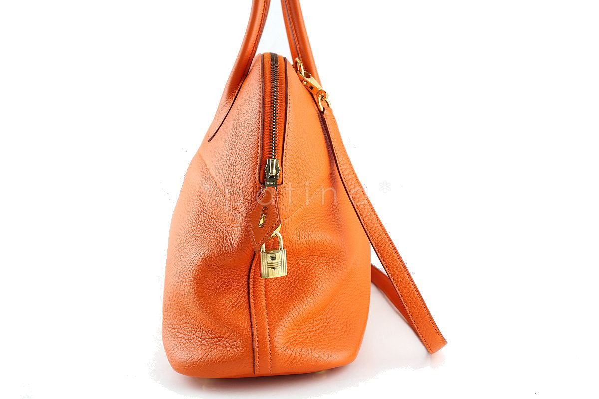 Hermes Orange 35/37cm Bolide Shoulder Tote Bag