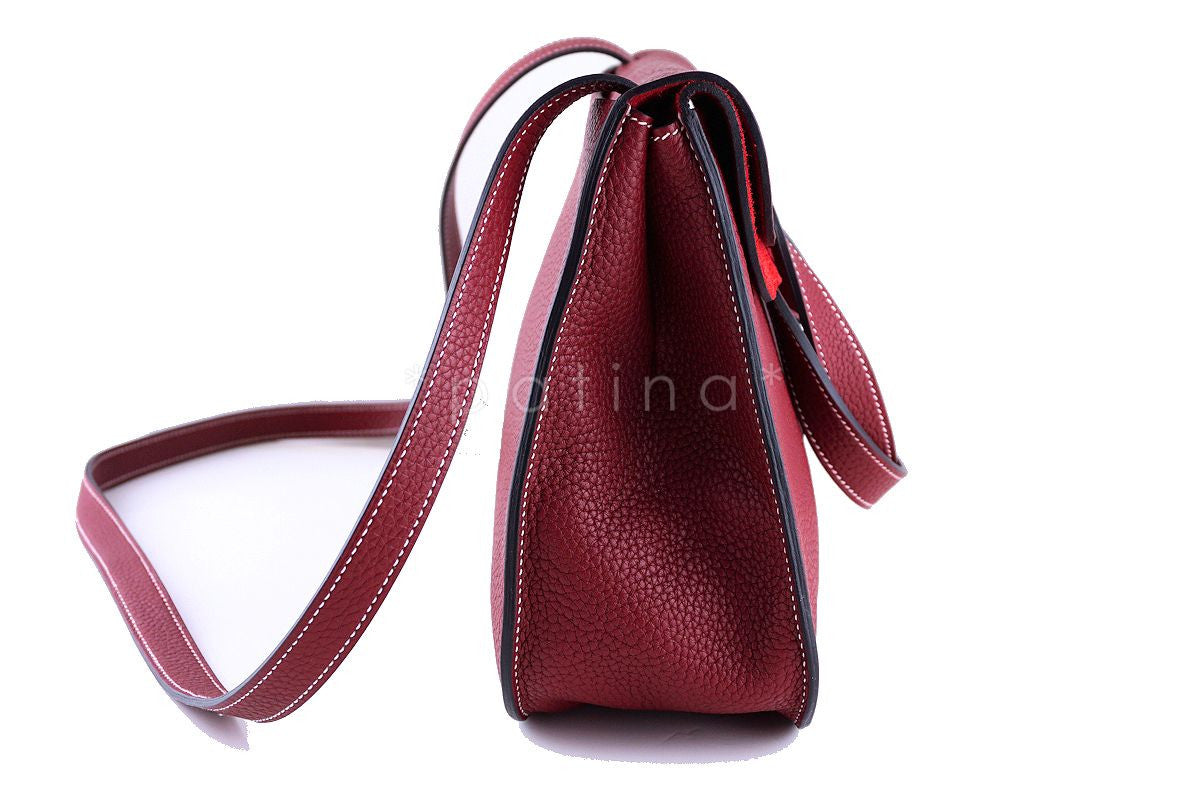 Hermes Rouge H Halzan 4-way Buckled Shoulder Bag